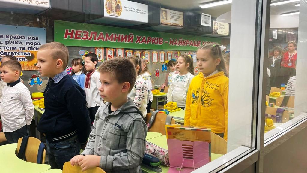 metro schools in Kharkiv are a safer option for about 2,200 children 