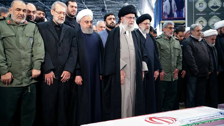 Khamenei treas at Soleimanis funeral