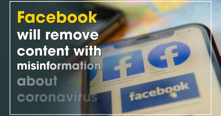 Facebook to remove misleading information about the coronavirus