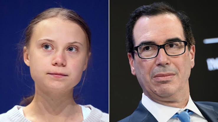 Thunberg and Mnuchin pass comments on each other 