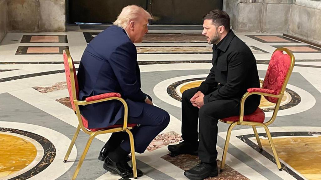 Trump and Zelensky meet up at Pope Francis's funeral.