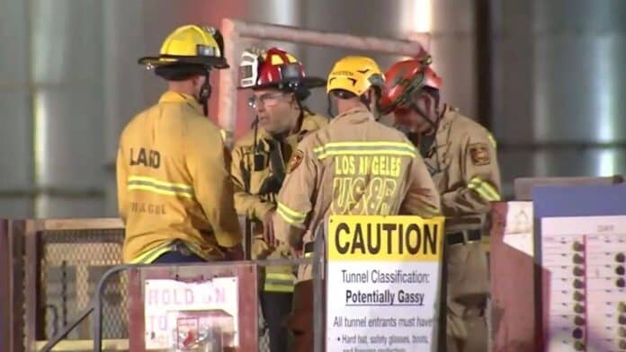 All workers reported being safe during the Los Angeles tunnel collapse.