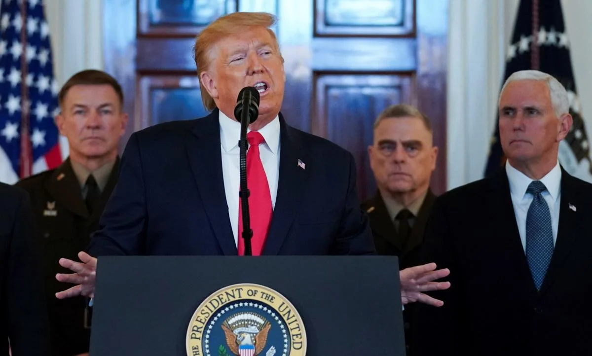 Trump announcement regarding missiles strikes on bases in Iraq 