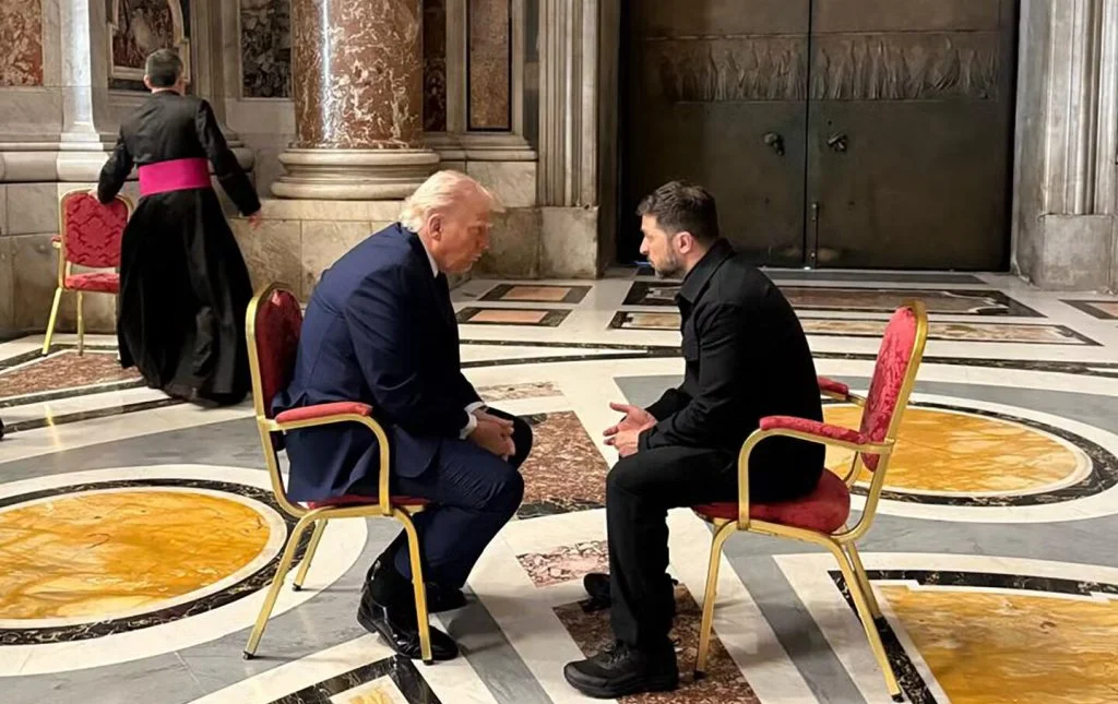Trump and Zelensky meet up at Pope Francis's funeral.